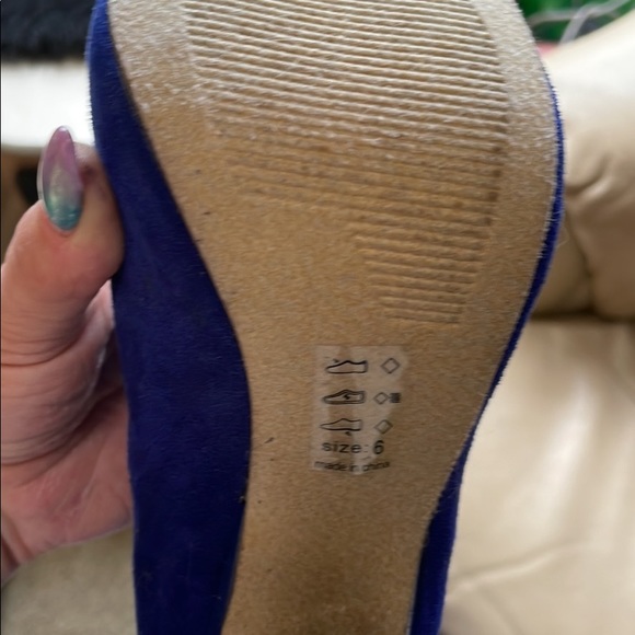 Sexy blue thigh high boots size 6 - Picture 2 of 3